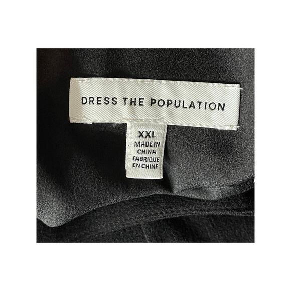 Dress the Population dress Nadia Long sleeve scoop back midi black XXL - Picture 7 of 9